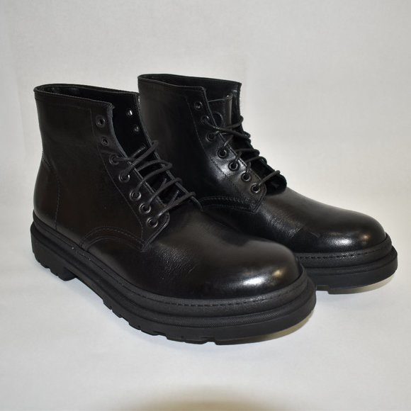 TO BOOT NEW YORK Lug Sole Leather Combat Boot Black Size 11 - Picture 2 of 10